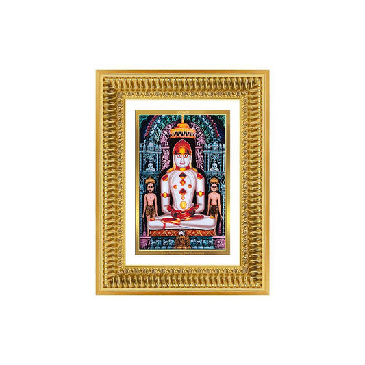 Diviniti 24K Gold Plated Adinath Divine Wall Frame for Home Mandir & Office Decor | Premium Jain Spiritual Gift