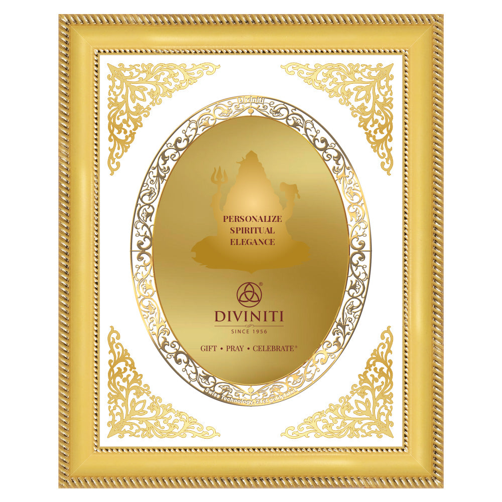Diviniti Double Glass Frame Personalised Wall Mount Photo Frame in 24K Gold Plated Foil