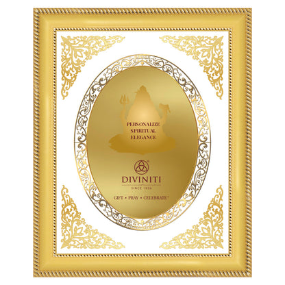 Diviniti Double Glass Frame Personalised Wall Mount Photo Frame in 24K Gold Plated Foil