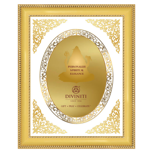 Diviniti Double Glass Frame Personalised Wall Mount Photo Frame in 24K Gold Plated Foil