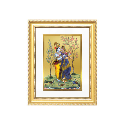Diviniti 24K Gold Plated Radha Krishna (Classic) Divine Wall Frame for Home Mandir & Office Decor | Luxury Spiritual Gift