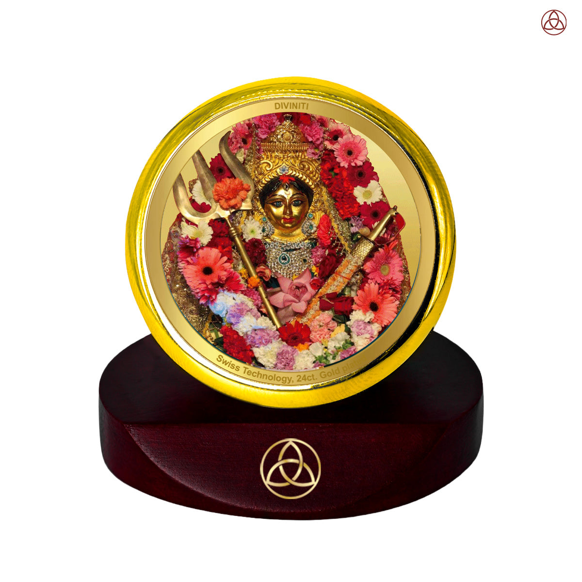 Katyani Mata | Divine Goddess Katyani Car Dashboard & Tabletop Photo Frame in 24K Gold Plated Foil