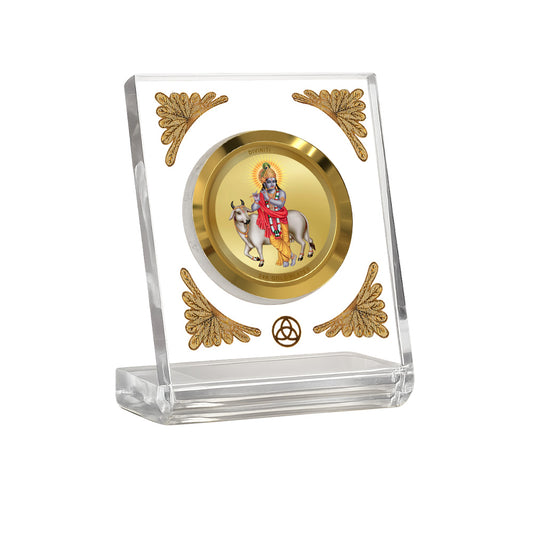 Diviniti Premium Gold on Gold 24K gold plated car dashboard frame in a clear display.