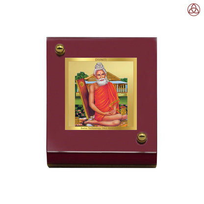 Baba Lokenath | Divine Hindu Saint Car Dashboard & Tabletop Photo Frame in 24K Gold Plated Foil