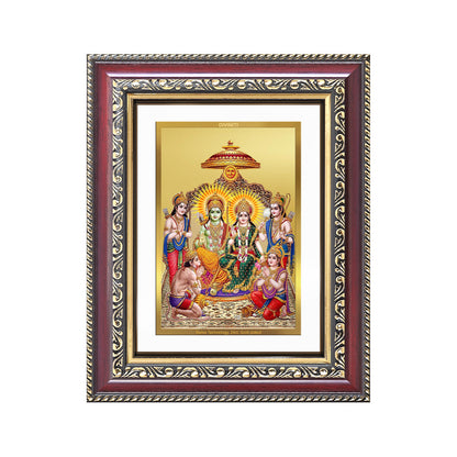 Diviniti 24K Gold Plated Ram Darbar Divine Wall and Table Top Frame for Home Mandir & Office Decor | Luxury Spiritual Gift