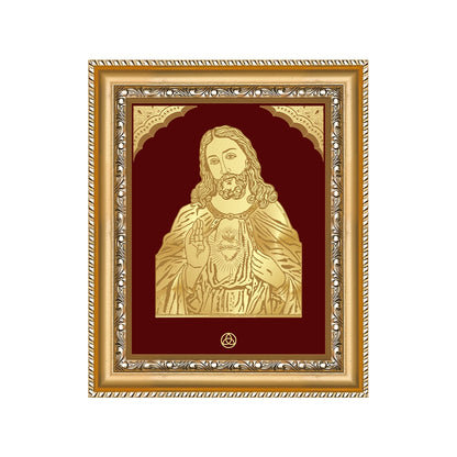 Jesus Christ photo frame in 24k gold plated foil