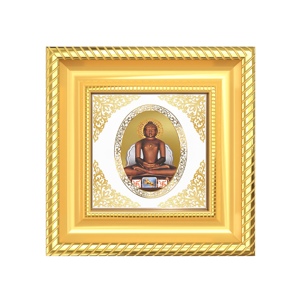 Mahavir | Divine Jain Tirthankar Royal Tabletop Photo Frame in 24K Gold Plated Foil
