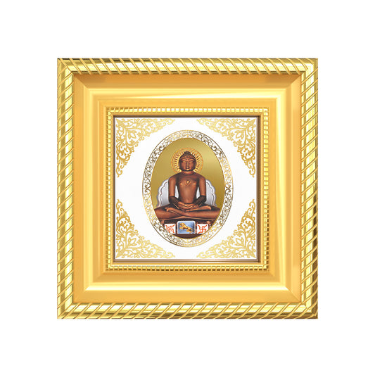 Mahavir | Divine Jain Tirthankar Royal Tabletop Photo Frame in 24K Gold Plated Foil