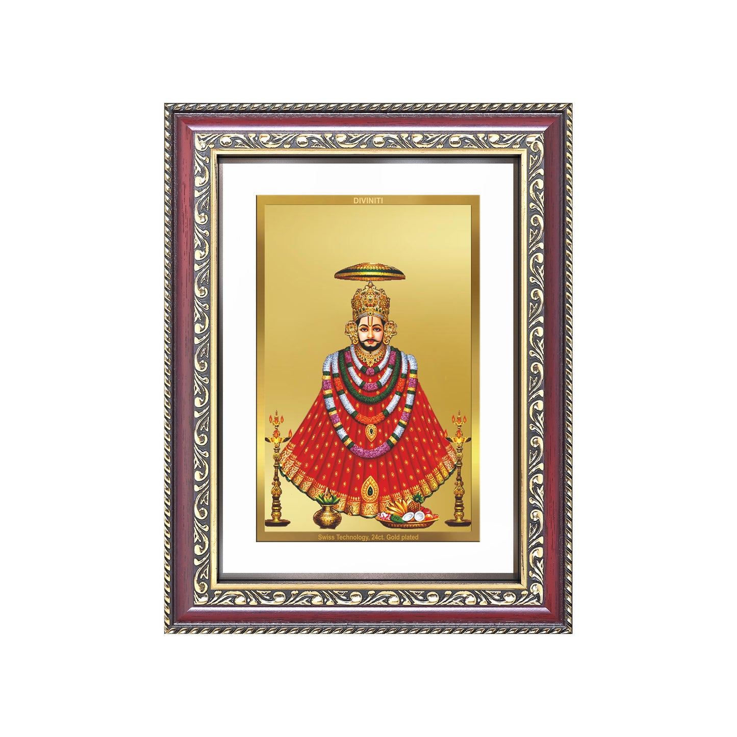 Diviniti 24K Gold Plated Khatu Shyam (Classic) Divine Wall Frame for Home Mandir & Office Decor | Luxury Spiritual Gift