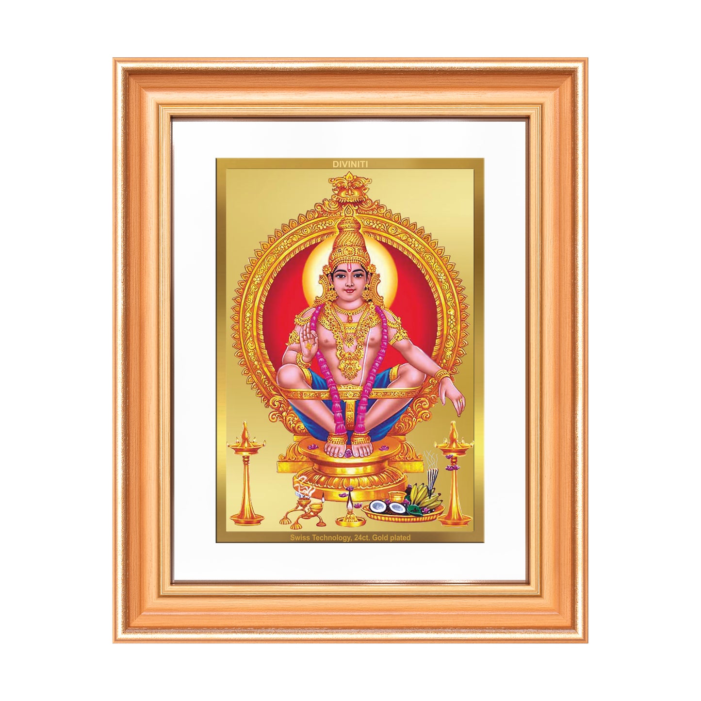 Lord Ayyappan | Hariharan for Wall Mount Photo Frame in 24K Gold Plated Foil