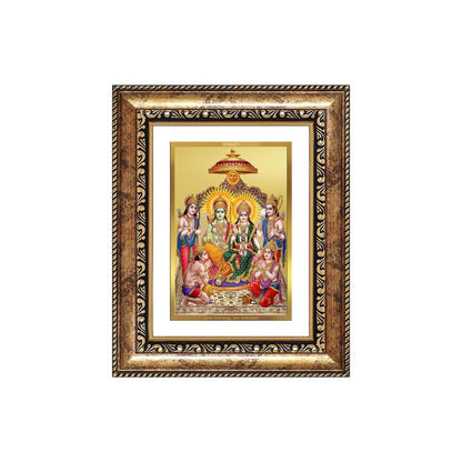 Diviniti 24K Gold Plated Ram Darbar Divine Wall and Table Top Frame for Home Mandir & Office Decor | Luxury Spiritual Gift