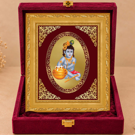 24K Gold-Plated Bal Gopal Frame | Premium Gift Box | 21.5x17.5 CM