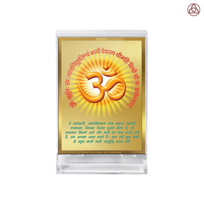 24 Karat Gold Plated Foil Divine Mantra Car Frame