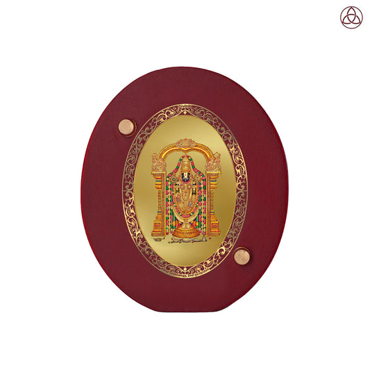 Tirupati Balaji Car Dashboard & Tabletop Photo Frame in 24K gold plated royal foil
