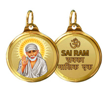 Load image into Gallery viewer, Diviniti 24K Double sided Gold Plated Pendant  SAI BABA &amp; OM|22 MM Flip Coin (1 PCS)