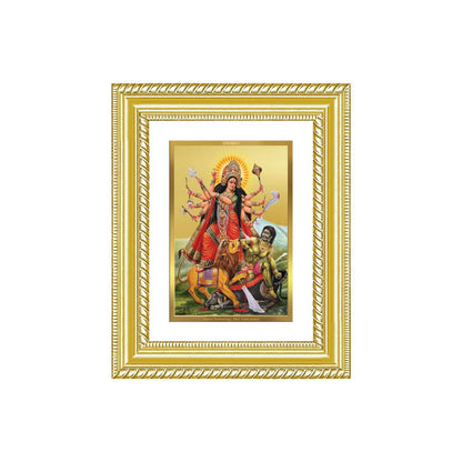 Diviniti 24K Gold Plated Durga - Mahishasura Mardini (Classic) Divine Wall and Table Top Frame for Home Mandir & Office Decor | Luxury Spiritual Gift