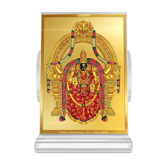 Padmavathi | Divine Goddess Padmavathi Car Dashboard & Tabletop Photo Frame in 24K Gold Plated Foil