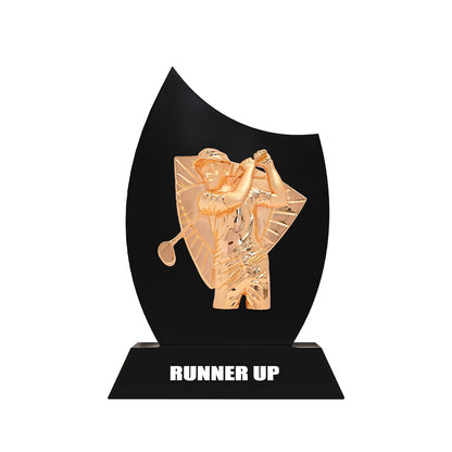 Diviniti 24K Gold Plated Swing Golf Trophy | Victory Round Trophy for Golf Champions | Premium Sports Award