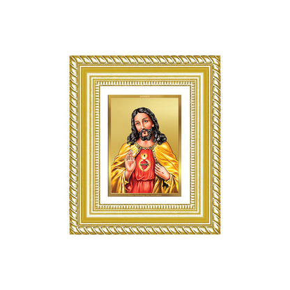 Diviniti 24K Gold Plated Jesus Christ Divine Table Top Frame for Home Mandir & Office Decor | Luxury Spiritual Gift