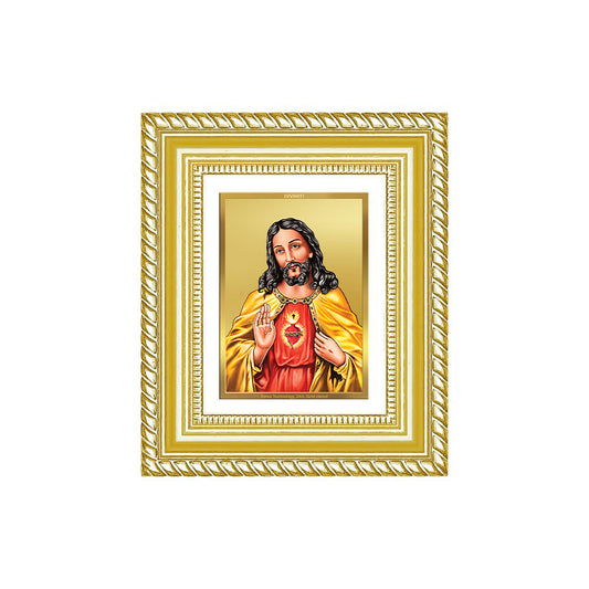 Diviniti 24K Gold Plated Jesus Christ Divine Table Top Frame for Home Mandir & Office Decor | Luxury Spiritual Gift