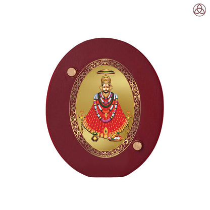 Khatu Shyam Ji Car Dashboard & Tabletop Photo Frame in 24K gold plated royal foil