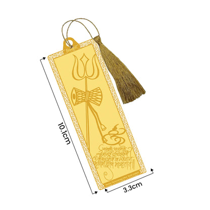 Diviniti 24K Gold Plated Bookmark with String | Design - Trishul | Size -10cm x 4cm|Luxury Gifting