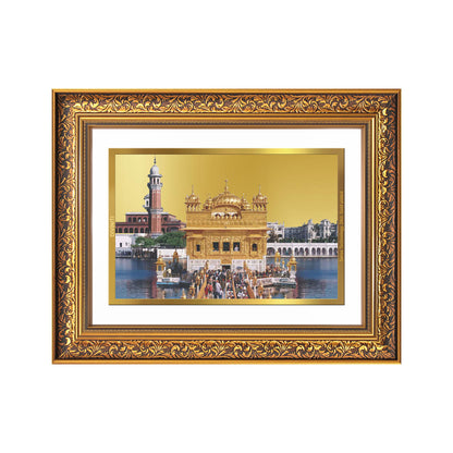 Sachkhand Shri Darbar Sahib -Golden Temple | Sacred Sikh Shrine Wall Mount Photo Frame in 24K Gold Plated Foil