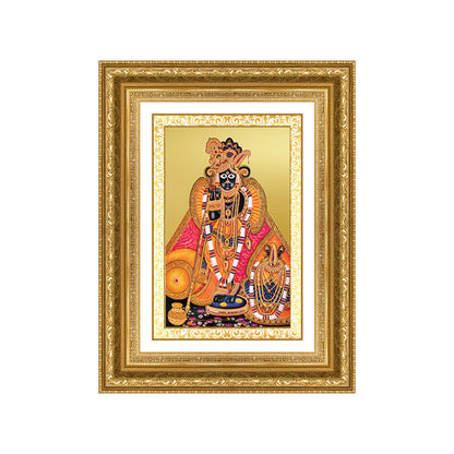 Diviniti 24K Gold Plated Banke Bihari Ji (Classic) Divine Wall Frame for Home Mandir & Office Decor | Luxury Spiritual Gift
