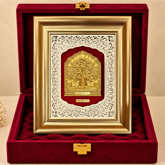 24K Gold-Plated Kalpavriksha Frame | Premium Gift Box | 30x25 CM
