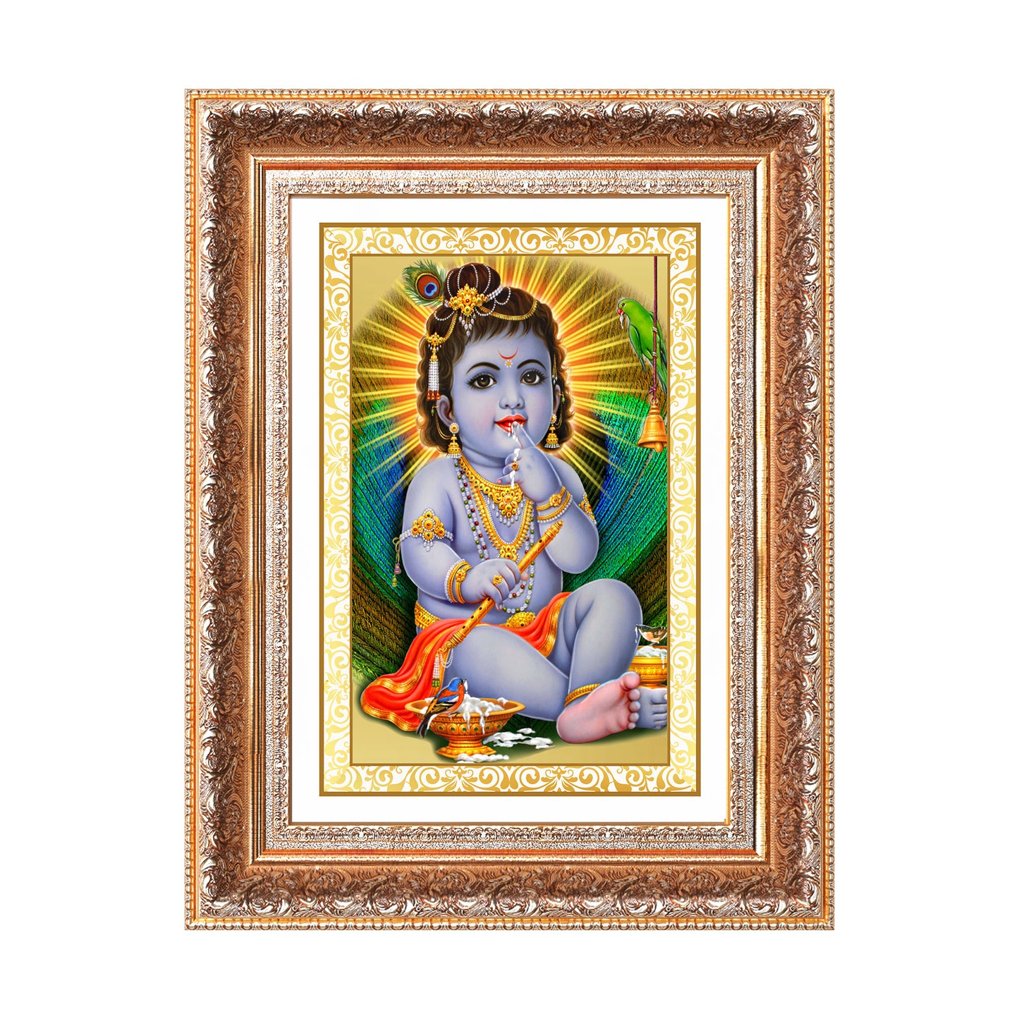 Bal Gopal | Baby Krishna | Devakinandana for Wall Photo Frame in 24K Gold Plated Foil