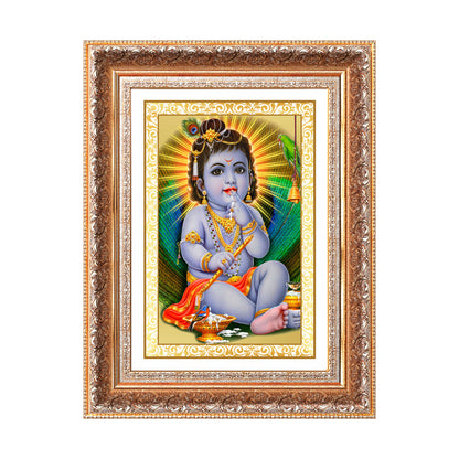 Bal Gopal | Baby Krishna | Devakinandana for Wall Photo Frame in 24K Gold Plated Foil