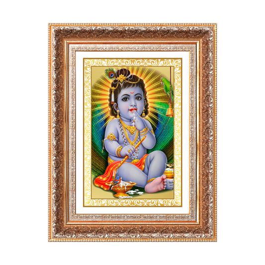 Bal Gopal | Baby Krishna | Devakinandana for Wall Photo Frame in 24K Gold Plated Foil