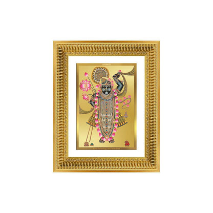 Diviniti 24K Gold Plated Shrinath Ji (Classic) Divine Wall Frame for Home Mandir & Office Decor | Luxury Spiritual Gift