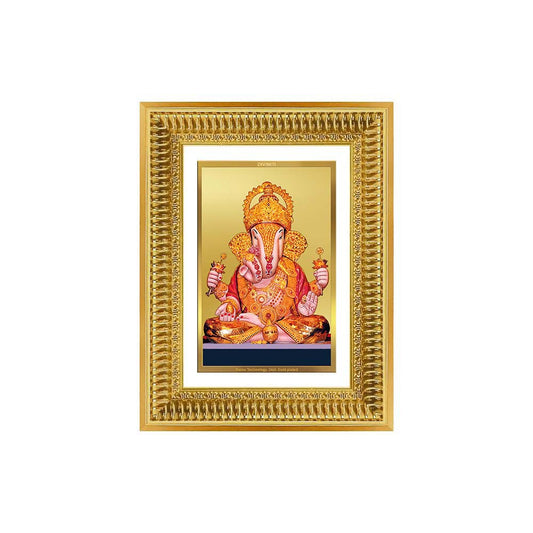 Diviniti 24K Gold Plated Dagadu Ganesha (Classic) Divine Wall Frame for Home Mandir & Office Decor | Luxury Spiritual Gift