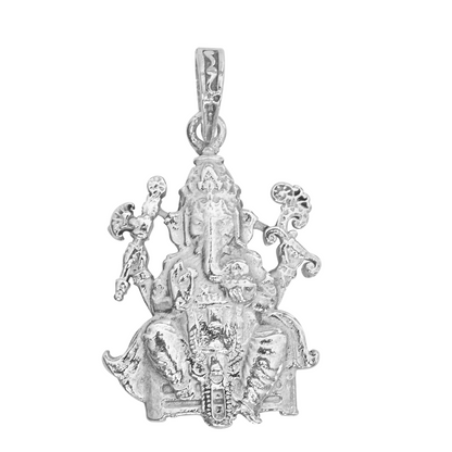 DIVINITI 925 Pure Silver Ganesha Pendant for Men, Women & Kids Divine God Pendant for Birthday, Anniversary, Special Occasion Gift (2.8x2.1 cm, 11g)
