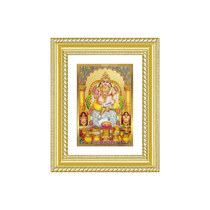 Diviniti 24K Gold Plated Kuber (Classic) Divine Wall and Table Top Frame for Home Mandir & Office Decor | Luxury Spiritual Gift