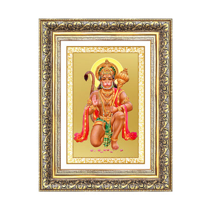 Diviniti 24K Gold Plated Hanuman With Blessings (Classic) Divine Wall Frame for Home Mandir & Office Decor | Luxury Spiritual Gift