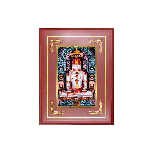 Diviniti 24K Gold Plated Lord Adinath Tabletop Photo Frame | Peace, Spiritual Wisdom & Divine Grace