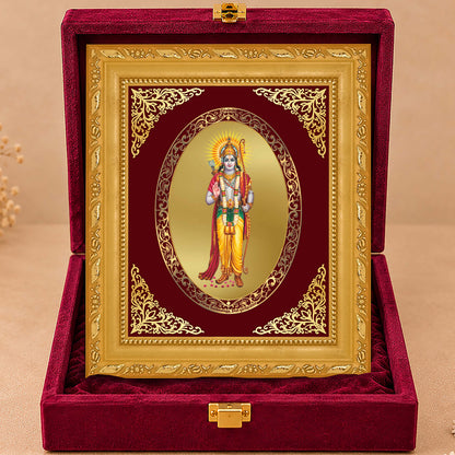 24K Gold-Plated Lord Ram Ji Frame | Premium Gift Box | 21.5x17.5 CM