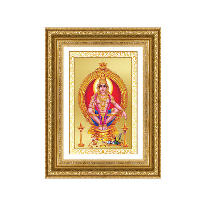 Diviniti 24K Gold Plated Ayyappan Divine Wall Frame for Home Mandir & Office Decor | Luxury Spiritual Gift