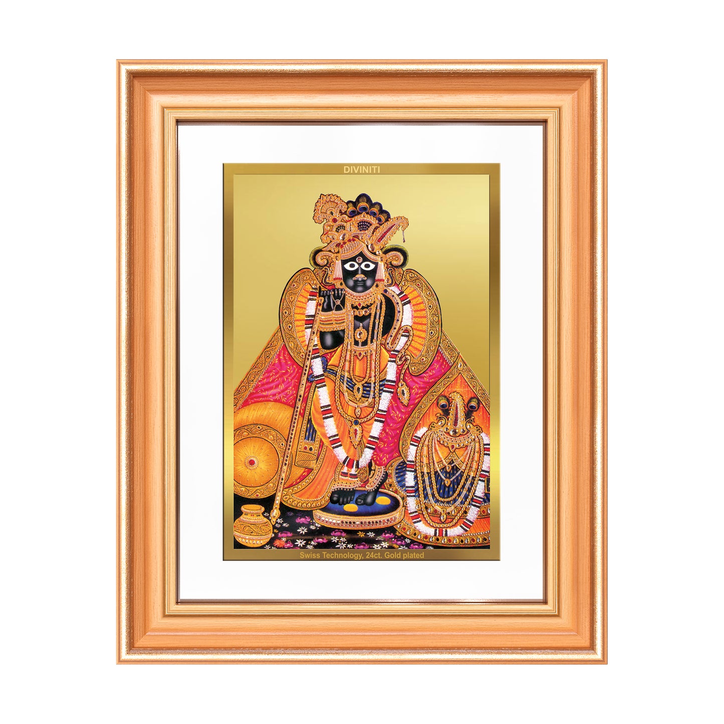 Banke Bihari | Kunjbihari Wall Mount Photo Frame in 24K Gold Plated Foil
