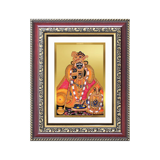 Diviniti 24K Gold Plated Banke Bihari Ji (Classic) Divine Wall and Table Top Frame for Home Mandir & Office Decor | Luxury Spiritual Gift
