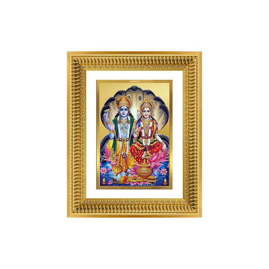 Diviniti 24K Gold Plated Vishnu Lakshmi (Classic) Divine Wall Frame for Home Mandir & Office Decor | Luxury Spiritual Gift