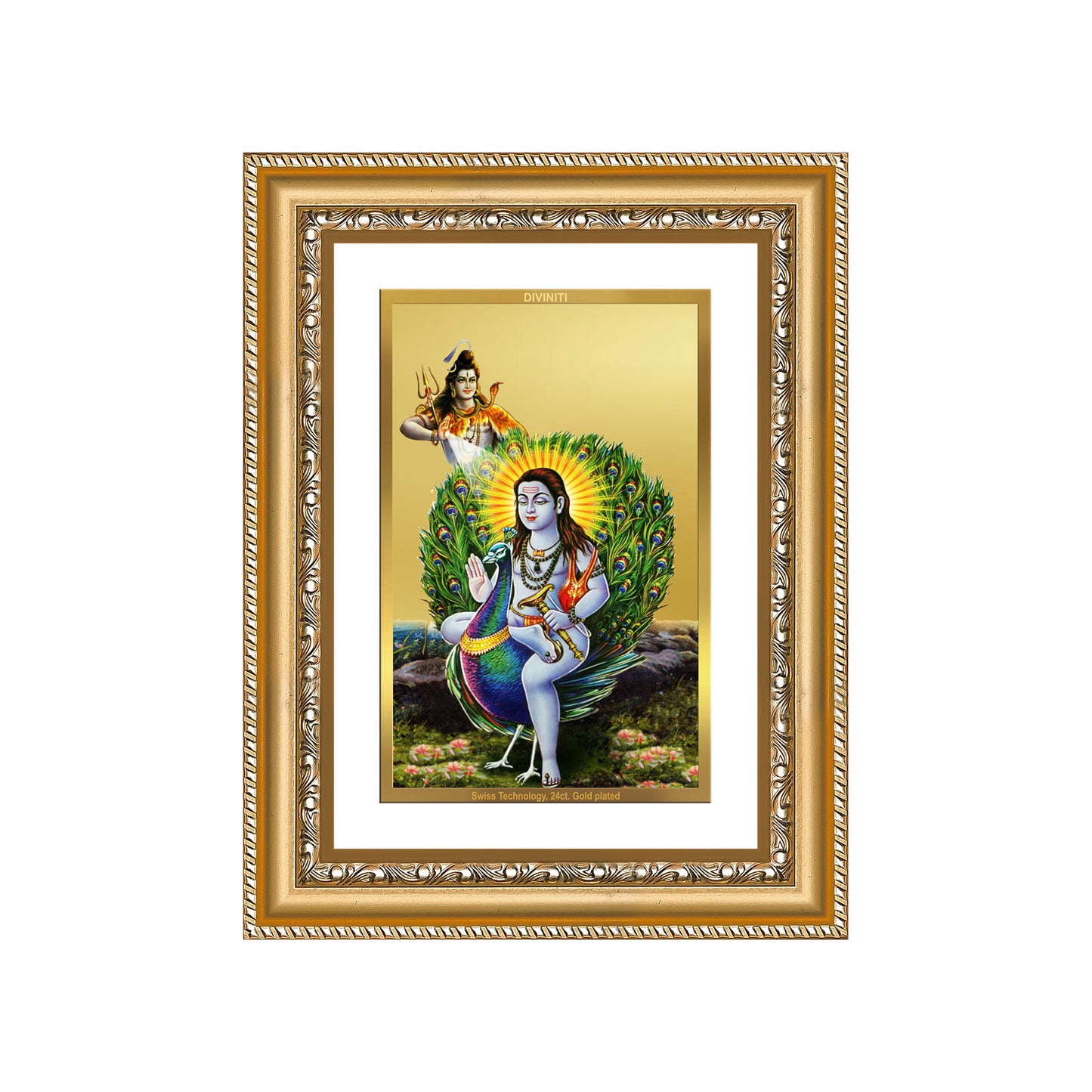 Diviniti 24K Gold Plated Baba Balak Nath Divine Wall Frame for Home Mandir & Office Decor | Luxury Spiritual Gift