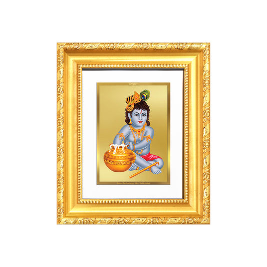 Diviniti 24K Gold Plated Bal Gopal Divine Table Top Frame for Home Mandir & Office Decor | Luxury Spiritual Gift