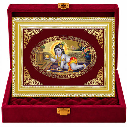 24K Gold-Plated Laddu Gopal Frame | Premium Gift Box | 35x27 CM