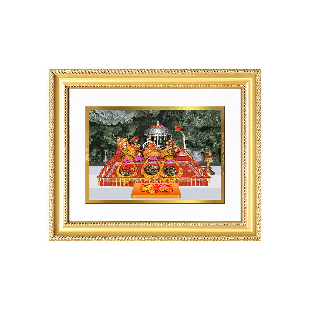 Diviniti 24K Gold Plated Mata Ka Darbar (Classic) Divine Wall Frame for Home Mandir & Office Decor | Luxury Spiritual Gift
