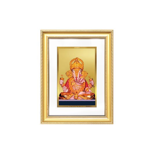 Dagdu Ganesh | Shri Dagdusheth Halwai Ganpati Wall & Tabletop Frame in 24K Gold Plated Foil