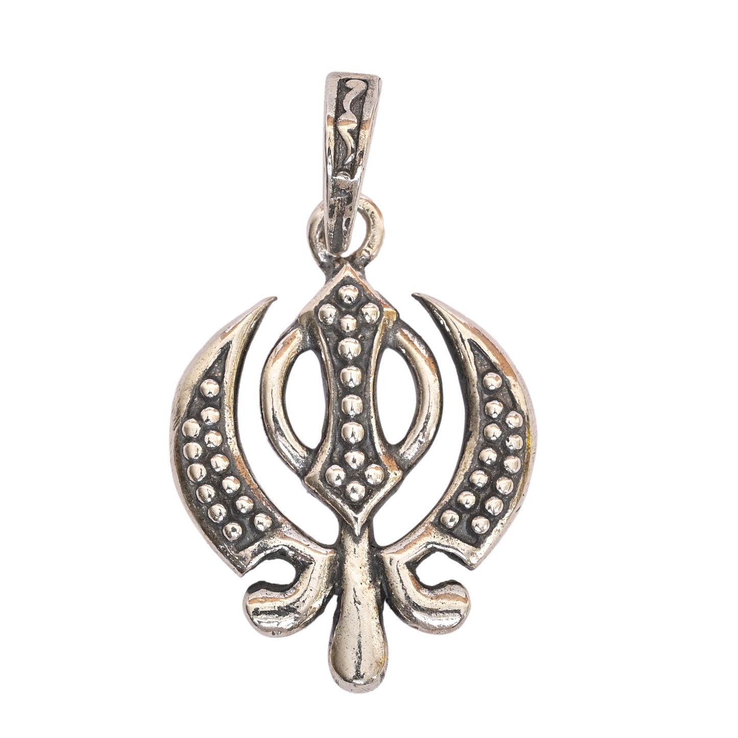 DIVINITI 925 Pure Silver Khanda Sahib Pendant for Men, Women & Kids Divine God Pendant for Birthday, Anniversary, Special Occasion Gift (2.1x1.7 cm, 5g)