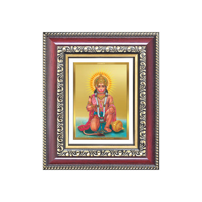 Diviniti 24K Gold Plated Ashirwad Hanuman (Classic) Divine Table Top Frame for Home Mandir & Office Decor | Luxury Spiritual Gift